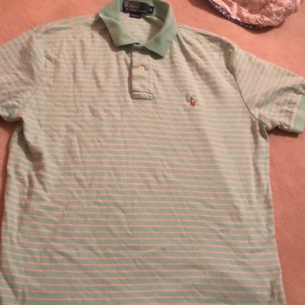 Polo Ralph Lauren polo pink green stripe rare spring